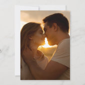 ブラック&ゴールドの秋のレトロな花の写真の結婚式 セーブザデート (裏面)