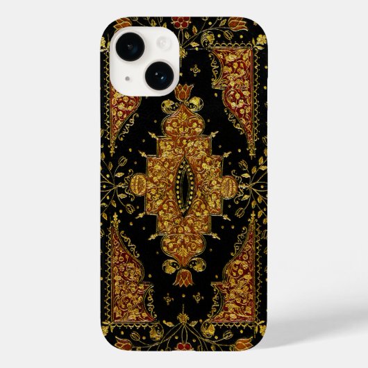 ブラック&ゴールドの秋の花 Case-Mate iPhoneケース (裏面)
