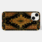 ブラック&ゴールドの秋の花 Case-Mate iPhoneケース (裏面 (横))