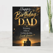ブラック&ゴールドの誕生日デザイン 洗練された誕生日 カード (正面)