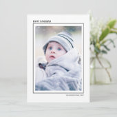 ブラック＆ゴールドの雪の結晶 ハッピーハヌカ 家族写真 シーズンカード (スタンド正面)