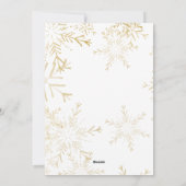 ブラック＆ゴールドの雪の結晶 ハッピーハヌカ 家族写真 シーズンカード (裏面)