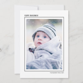 ブラック＆ゴールドの雪の結晶 ハッピーハヌカ 家族写真 シーズンカード