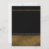 ブラック＆ゴールドの chic でスパークリングなグリッター パーティーの招待状 招待状 (裏面)