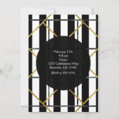 ブラック＆ゴールドの chic グラム幾何学パーティー招待状 招待状 (裏面)