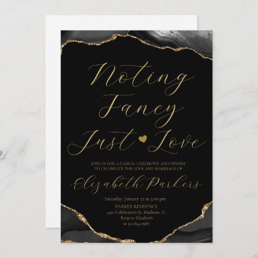 ブラック＆ゴールドアゲート 何も特別なことはない、ただ愛 招待状 (正面/裏面)