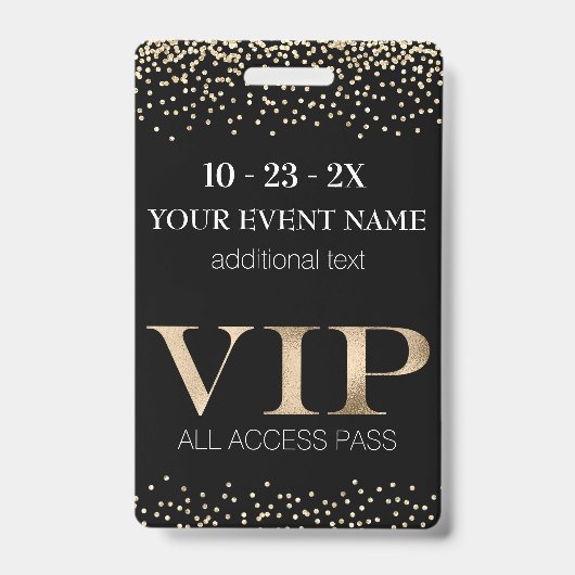 ブラック&ゴールドイベントVIPパス バッジ (正面)