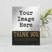 ブラック＆ゴールドグリッターありがとうございます サンキューカード (スタンド正面)