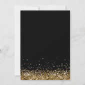 ブラック＆ゴールドグリッター ダブル 卒業写真 グラズ 招待状 (裏面)