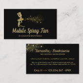 ブラック＆ゴールドスパークル モバイルタンニングスプレー 名刺 (正面/裏面)