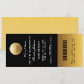 ブラック＆ゴールドパーティーチケット 招待状 (正面/裏面)