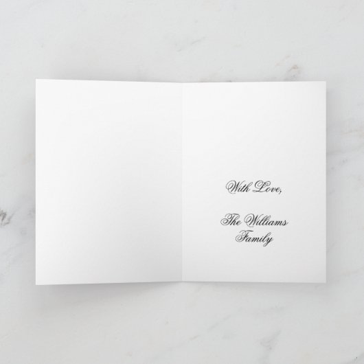 ブラック&ゴールドフェイクフォイルのクリスマスツリーエレガント シーズンカード (内部)