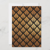 ブラック&ゴールドフォイルアールデコ誕生日パーティー 招待状 (裏面)