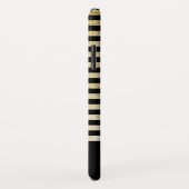 ブラック – ゴールドフォイルストライプモノグラム Case-Mate iPhoneケース (裏面/右)