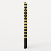 ブラック – ゴールドフォイルストライプモノグラム Case-Mate iPhoneケース (裏面/左)