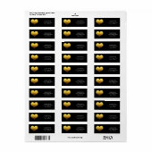 ブラック&ゴールドフォイルハートシール住所 シール (フルシート)