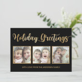 ブラック&ゴールドフォイル休日の挨拶3 Photo Card シーズンカード (スタンド正面)