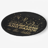 ブラック/ゴールドフォイル大晦日 ペーパープレート (アングル)