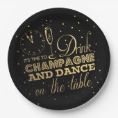 ブラック/ゴールドフォイル大晦日 ペーパープレート (正面)