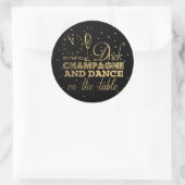 ブラック/ゴールドフォイル大晦日 ラウンドシール (バッグ)