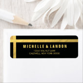 ブラック+ゴールドフォイル差出人住所ラベル |結婚式 ラベル (インサイチュ)