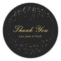 ブラック&ゴールドフォイル抽象芸術サークルドットステッカー