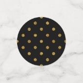 ブラック&ゴールドフォイル水玉模様バースデーパーティー コンフェッティ (スモール正面)