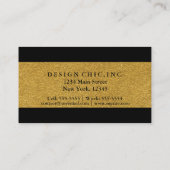 ブラック&ゴールドフォイル紙吹雪シックな名刺 名刺 (裏面)