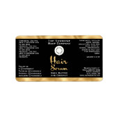 ブラック&ゴールドフォイル美容液ボトルラベル（ロゴ付き） ラベル (正面)