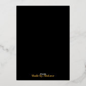 ブラック&ゴールドフォイル「HO HO HO」サンタクリスマスカード 箔シーズンカード (裏面)