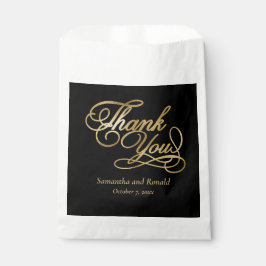 ブラック&ゴールドフォイルThank You Writhis 結婚's フェイバーバッグ