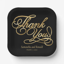 ブラック&ゴールドフォイルThank You Writhis 結婚's