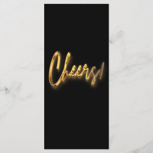 ブラック&ゴールドプログラム 3Dゴールドテキスト ミニマルデザインマッチ メニュー (裏面)