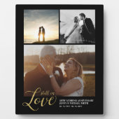 ブラック＆ゴールドラブアニバーサリーギフトフォトブロック フォトプラーク (正面)