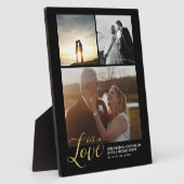 ブラック＆ゴールドラブアニバーサリーギフトフォトブロック フォトプラーク (側面)