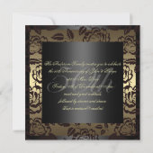 ブラック＆ゴールドローズ 50周年 結婚記念日 招待状 (裏面)