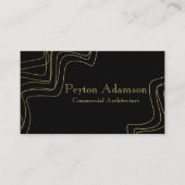 ブラック/ゴールド抽象アーキテクト/テンプレートQRコード 名刺 (正面)