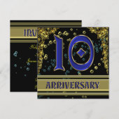 ブラック＆ゴールド10周年パーティー 招待状 (正面/裏面)