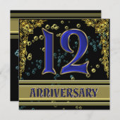 ブラック＆ゴールド12周年パーティー 招待状 (正面/裏面)