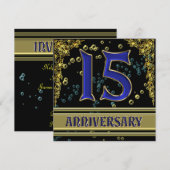 ブラック＆ゴールド15周年パーティー 招待状 (正面/裏面)