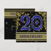 ブラック＆ゴールド20周年パーティー 招待状 (正面/裏面)
