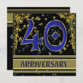 ブラック＆ゴールド40周年パーティー 招待状 (正面/裏面)