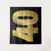 ブラック＆ゴールド40歳の誕生日 タペストリー (正面)