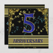 ブラック&ゴールド5周年パーティー 招待状 (正面/裏面)