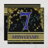 ブラック&ゴールド7周年パーティー 招待状 (正面/裏面)