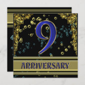 ブラック&ゴールド9周年パーティー 招待状 (正面/裏面)
