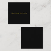 ブラック＆ゴールド かわいい ミニマル 自分の名前 エンクロージャーカード (正面/裏面)