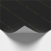 ブラック＆ゴールド かわいい ミニマル 自分の名前 ラッピングペーパー (角)