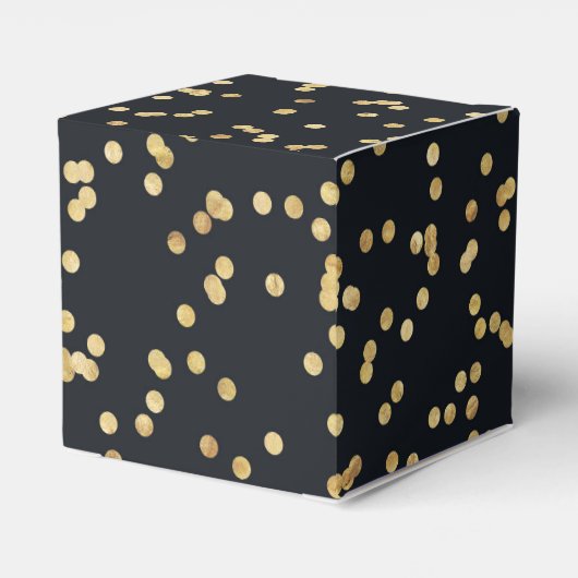 ブラック ゴールド イエロー グリッター パーティー フェイバーボックス (裏面サイド)
