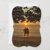 ブラック & ゴールド エレガント フォト ウェディング フォイル インビテーション (裏面)